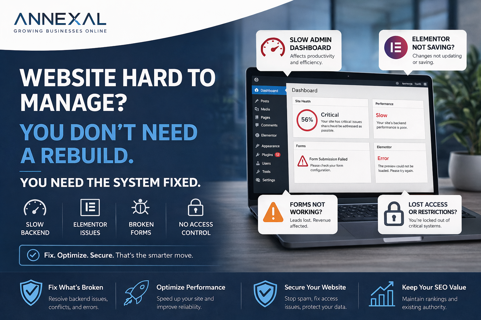 How We Fixed a Broken WordPress Admin Dashboard (Without Rebuilding the Website)