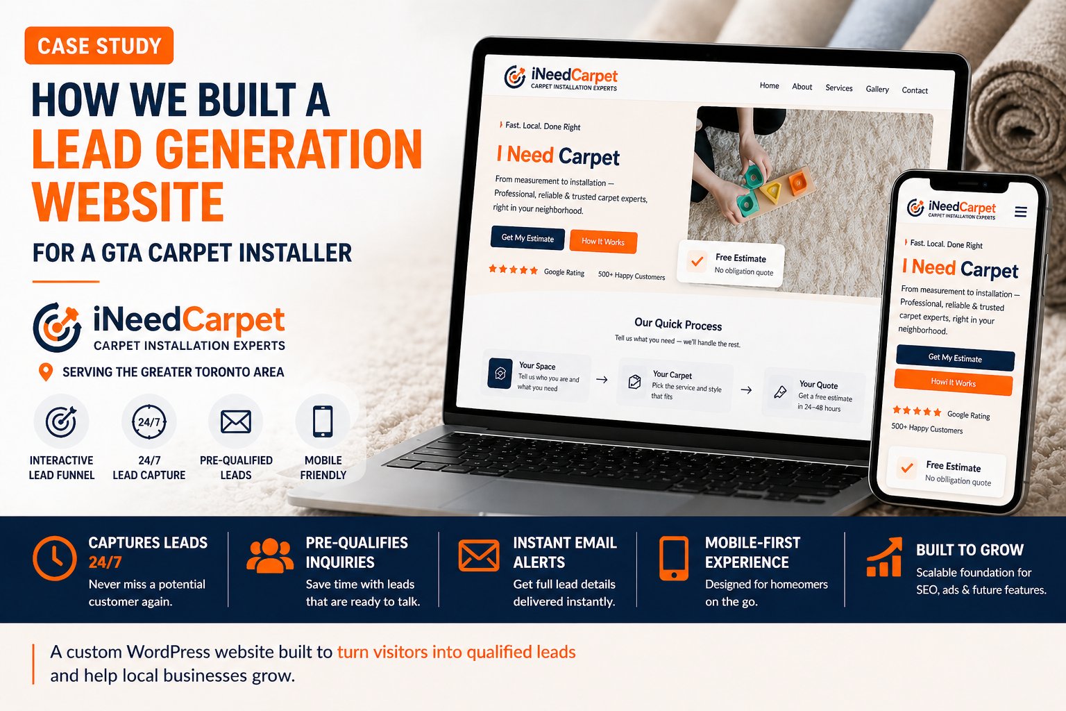 How We Built a Lead Generation Website for a GTA Carpet Installer