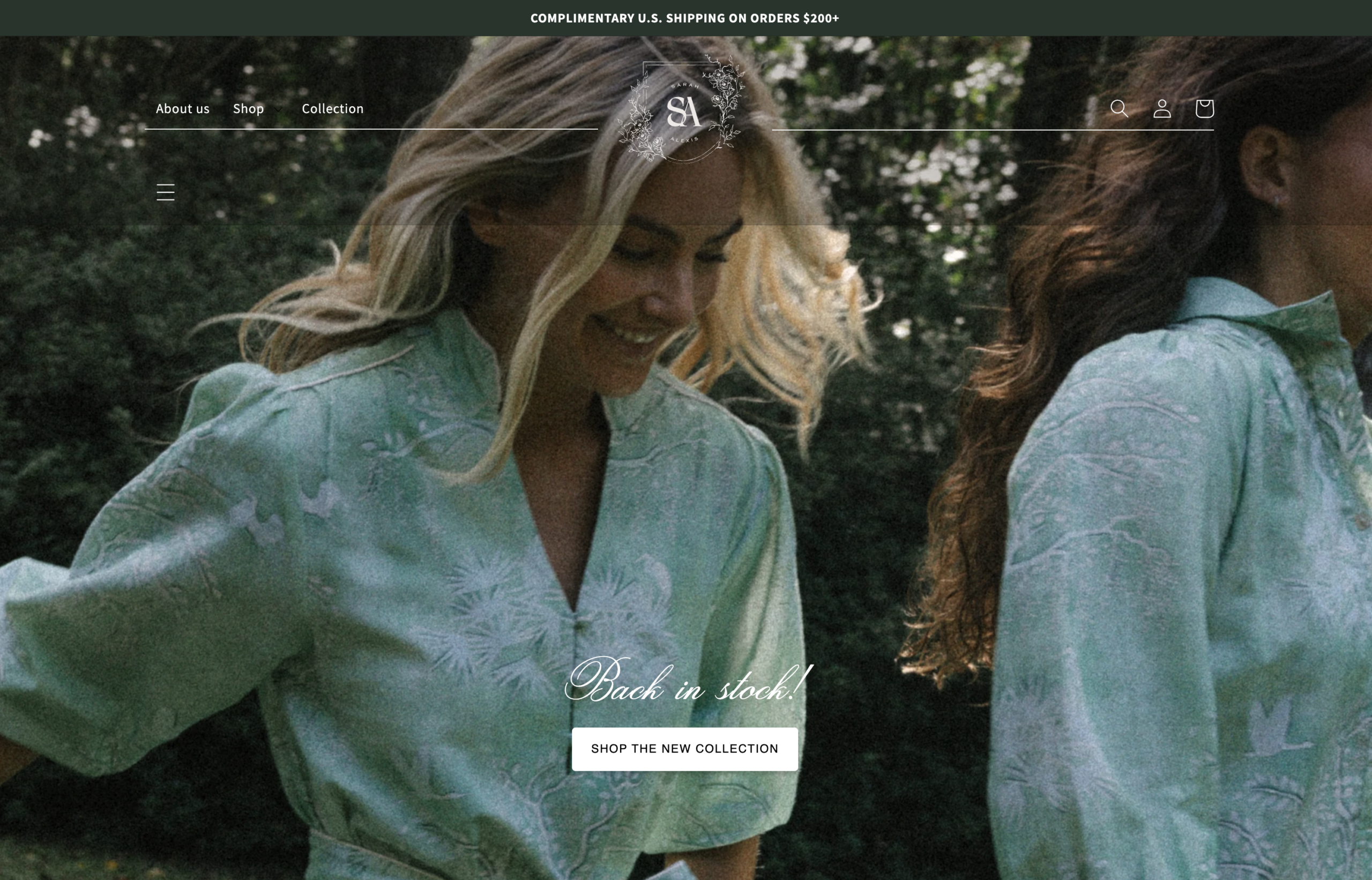 Sarah Alexis — homepage screenshot
